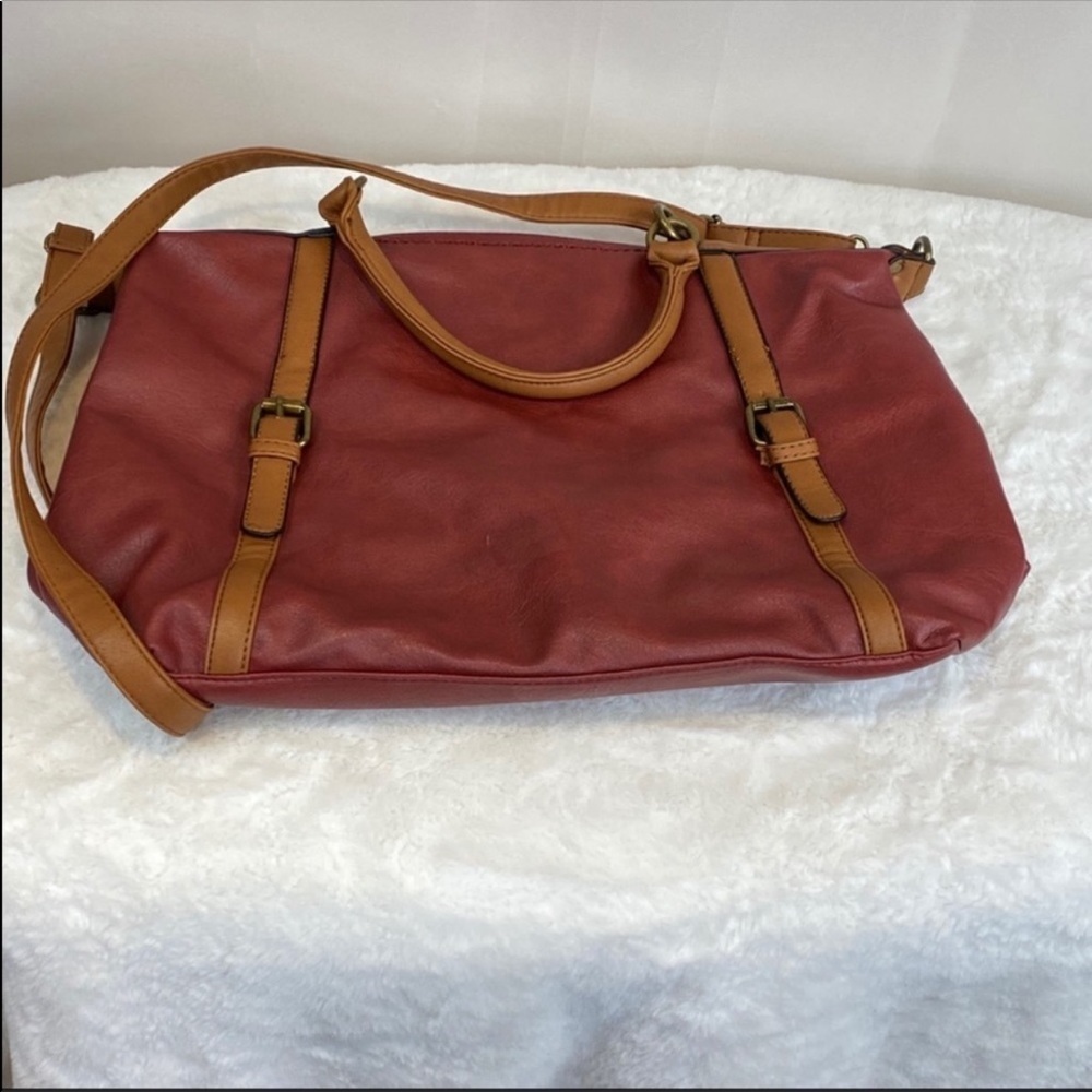 GH Bass Burgundy Faux Leather Purse